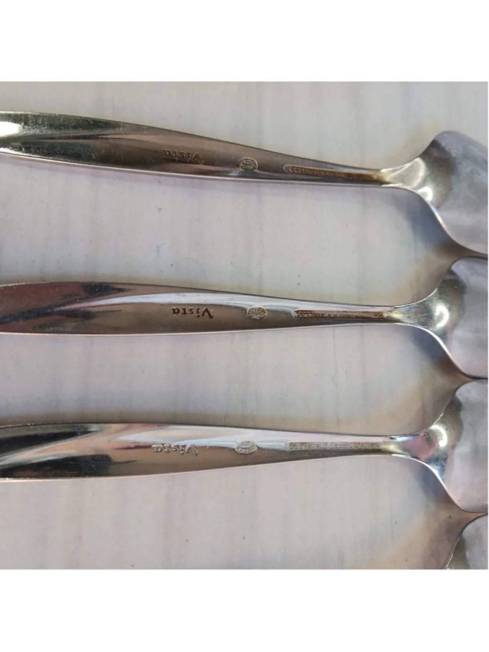 Oneida VISTA Wm A Rogers Stainless Flatware Set of 5 Tea Spoons Vtg